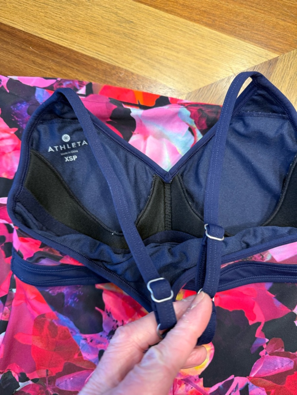 Athleta Pink & Navy Floral Athletic dress tennis casual - Picture 9 of 9